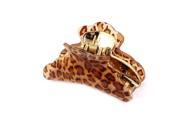 Plastic Leopard Prints Design Hair Claw Hairclip Clamp Brown for Lady