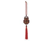 Home Phrase Dragons Carved Pendant Craft Car Hanging Decoration Red Brown