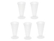 Unique Bargains 5 Pcs 50mL Plastic Conical Beaker Lab Graduated Liquid Measuring Cylinder