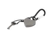 Unique Bargains Heart Lock Pendant Gray Metal Carabiner Clip Clamp Buckle Keyring Key Holder