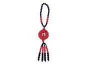Chinoiserie Beads Linked Carved Dragon Pendant Ornament Red Black for Automobile