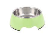 Pet Cat Dog Puppy Stainless Steel Dish Food Water Feeding Feeder Bowl Green