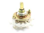 White Ceramic 2P4T 2 Pole 4 Throw Band Channel Rotary Switch Selector