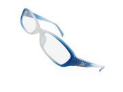 Unique Bargains Ladies Blue White Frame Multi Coated Lens Plano Glasses