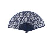 Unique Bargains Bloming Flowers Printed Bamboo Frame Portable Foldable Summer Hand Fan
