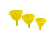 Unique Bargains 3 in 1 Home Kitchen Yellow Plastic 123mm 108mm 93mm Dia Water Filling Funnel
