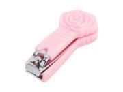 Unique Bargains Pink Plastic Case Silver Tone Metal Cutting Edge Nail Clippers Trimmer Cutter Manicure Tool