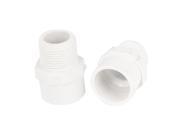 Unique Bargains 2pcs 3 4 PT Male Thread PVC Straight Pipe Tube Adapter Connector White