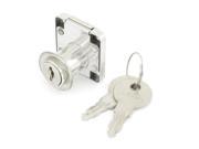 Unique Bargains Home Office Cabinet Silver Tone Single Deadbolt Cylindrical Lock w 2 Keys
