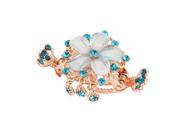 Unique Bargains Ladies Blue Flower Style Plastic Crystal Decor Metal Hairclip Hair Claw Clamp