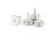 Unique Bargains M8 8mm Thread Dia Round Base Metal Screw On Adjustable Levelling Feet Glide 4pcs