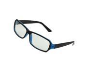 Unique Bargains Black Blue Plastic Arms Full Rim Clear Lens Plano Glasses for Women