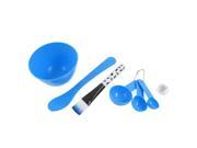 Unique Bargains Beauty DIY Facial Mask Bowl Brush Spoon Stick Cosmetic Tool 6 in1 Set Blue