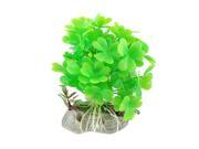Unique Bargains Clover Shaped Leaf Green Plastic Water Plants Ornament for Aquarium
