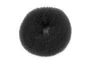 Unique Bargains Black Donut Bun Ring Former Sponge Shaper Dish Hair Device Black for Lady