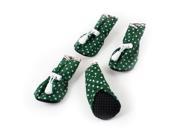 Unique Bargains 2 Pairs Running Walking Cat Dog Drawstring Boots Shoes Green XS Size 4