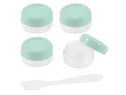 4 Pcs Light Green Clear Empty Lotion Cream Cosmetic Pot Jar Holder 5ml w Spoon