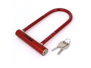 Unique Bargains Durable U Shaped Plastic Coated Cable Bicycle Motorcycle Security Safeguard Lock w 2 keys