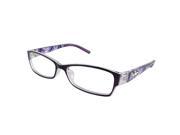 Unique Bargains Plastic Full Rim Purple Arm Clear Lens Glasses Eyewear