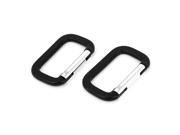 Outdoor Climbing Spring Loaded Carabiners Clips Hooks Black 5cm Long 2PCS