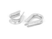 Unique Bargains 304 Stainless Steel 12mm 1 2 Wire Rope Cable Thimbles Silver Tone 2pcs
