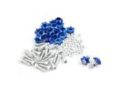 Unique Bargains 25pcs Blue Metal Star Shape License Plate Frame Bolt Screws Decor 6mm Thread Dia