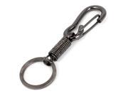 Unique Bargains Black Metal Carabiner Hook Spring Key Ring Keychain