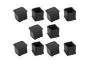 Unique Bargains 10 Pcs Furniture Rubber Square Table Chair Foot Covers 24mm x 24mm