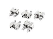 4mm Stainless Steel Wire Ropes U Bolt Clips Clamp Silver Tone 5 Pcs