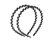 Unique Bargains Ladies Black Plastic Spiral Wavy Design Hair Hoop Headband 2 Pcs