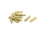 M4x12mm 6mm Male to Female Thread 0.5mm Pitch Brass Hex Standoff Spacer 10Pcs