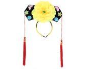 Unique Bargains Stage Prop Butterfly Flower Decor Tassels Dangled Girls Hairband Hat Yellow