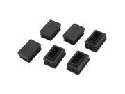 Unique Bargains 6 x Black Rectangle Style Tube Tubing Inserts Blanking Cap 20mm x 30mm