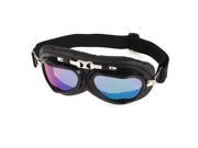 Outdoor Sport Folding Frame Elastic Band Colorful Lens Ski Goggles Glasses Black