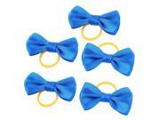Pet Dog Puppy Hair Grooming Bowknot Rubber Bands Clips Hairpins 5 Pcs Blue