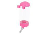 Unique Bargains Pet Dog Puppy Hanging Water Drinking Feeding Bottle Dispenser Pink Clear