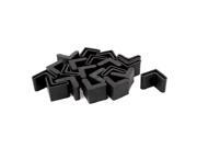 20Pcs Black Rubber Table Leg Foot Triangle Cover Cap Protector 25mm x 25mm