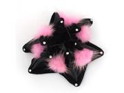 Pink Plush Ball Decor Star Shape Elastic Ponytail Hair Tie Band Holder for Women