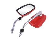 Unique Bargains Pair Retangle Shaped Rearview Mirrors Red for Cruiser Chopper Motorcycle Scooter