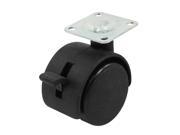 Unique Bargains Household 1.5 Dual Wheel Swivel Square Top Plate Rotary Brake Caster Black