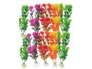 10 Pcs Ceramic Base Colorful Plastic Grass Ornament 7.5 for Fish Aquarium