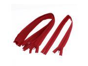 Unique Bargains Dress Pants Closed End Nylon Zippers Tailor Sewing Craft Tool Red 40cm 5 Pcs