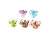 Lady Hairstyle Plastic Spring Loaded Hair Claw Clip Clamp 5pcs Assorted Color