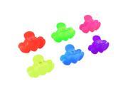 Unique Bargains 6 Pieces Heart Embellished Multicolored Plastic Hair Claw Clamp for Women