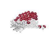 Unique Bargains 25 Pcs 6mm Thread Dia Red Metal License Plate Frame Screw for Motorcycle Car