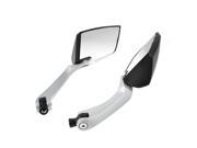 Unique Bargains Pair Black Silver Tone Shell Side Rearview Mirrors for Motorbike Motorcycle