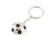 Unique Bargains Alloy Double Sides Key Ring Football Dangle Keychain Decor Silver Tone