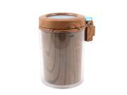 Portable Plastic Cylinder Shaped Smokeless Ashtray for Car with Blue LED Light Brown