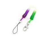 Unique Bargains Lobster Clasp Purple Green Clear Elastic Coil Strap Keychain Lanyard 100 x 10mm