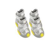 Pet Yellow Word Antislip Bottom Gray Boots Shoes Size 1